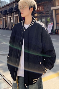 菱形格棉衣男冬季情侣棒球棉服加厚棉袄外套 M6077 P110 控148图片