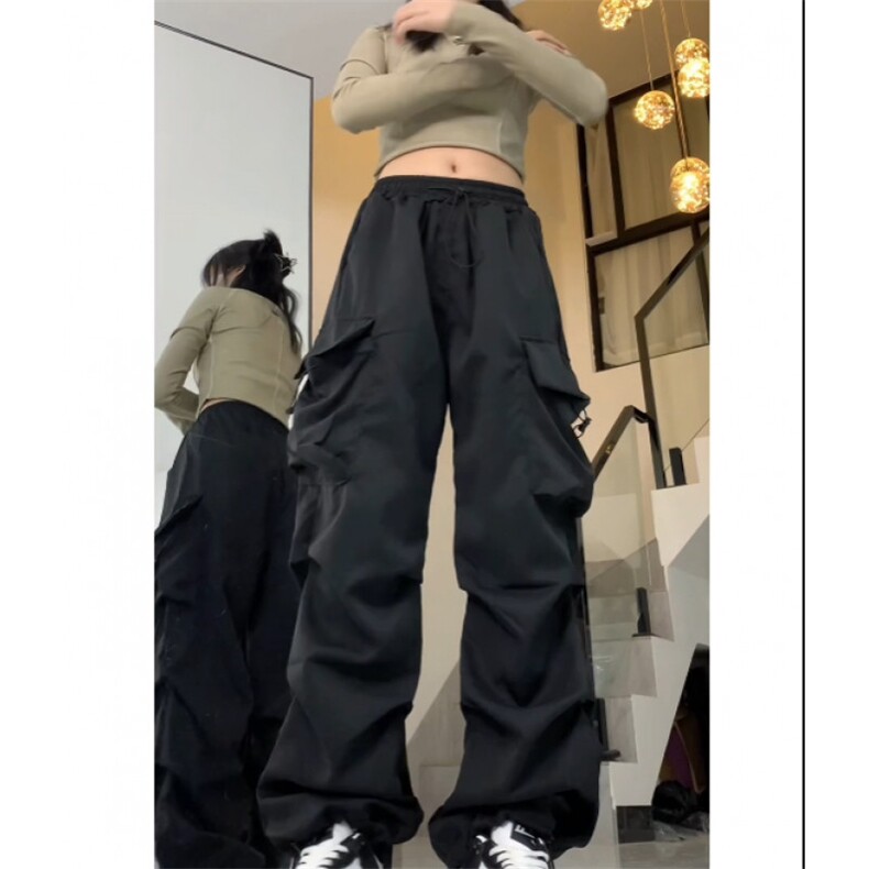 工装裤男美式高街阔腿降落伞兵裤潮牌宽松直筒休闲长裤AK7755-P40图片