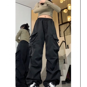 工装裤男美式高街阔腿降落伞兵裤潮牌宽松直筒休闲长裤AK7755-P40图片