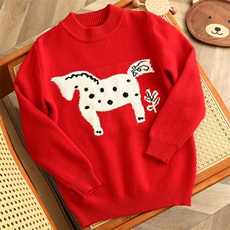 2025时尚百搭通勤简约休闲加厚小马，童装儿童羊毛衫，牧皓研