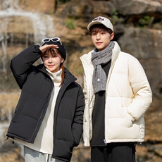 Y9977-P160冬季90绒大码情侣羽绒服（黑色，米白插黑S-6XL），男装羽绒服，星座109