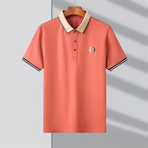 爸爸夏装冰丝短袖T恤男中年POLO衫夏季中老年人上衣透气半袖体恤图片