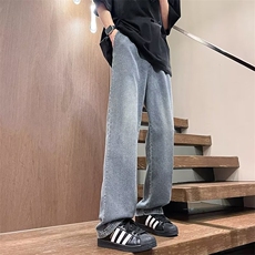 星空纹牛仔裤男内包边宽松直筒垂感小脚裤男生帅气长裤NG3133，男装牛仔裤，星座1116A-1（原606A）