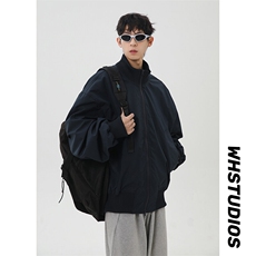 港风日系复古设计感拼接高领开衫夹克外套XZ213-JK4000-P60控88，男装夹克，星座213