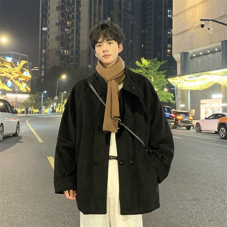 加棉加厚毛呢大衣短款风衣外套504-F23-P85控128(加棉P95控138),男装毛呢大衣,星座504