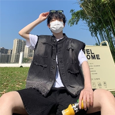 秋季新款小香风韩版设计感牛仔外套宽松直筒夹克男J705-P48，男装夹克，星座1109-3