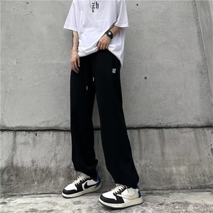 运动裤男夏款针织卫裤子男韩版潮流灰色直筒裤休闲长裤 KK142-P35图片
