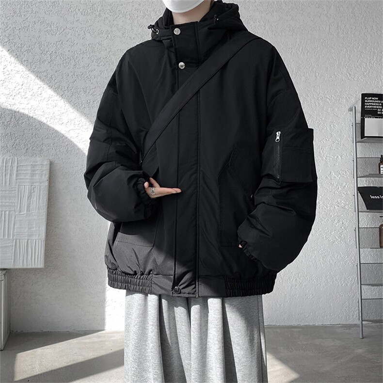棉衣男冬季新款港风宽松休闲连帽面包服学生加厚棉服MF9006-P95,男装棉衣,星座214-3