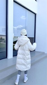 你别走～糖果色系长款收腰气质羽绒服图片