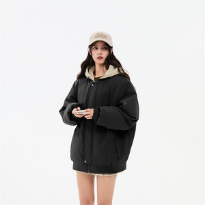 !潮流冬季连帽拉链加绒加厚棉衣情侣撞色棉服外套 MY5567-P78图片
