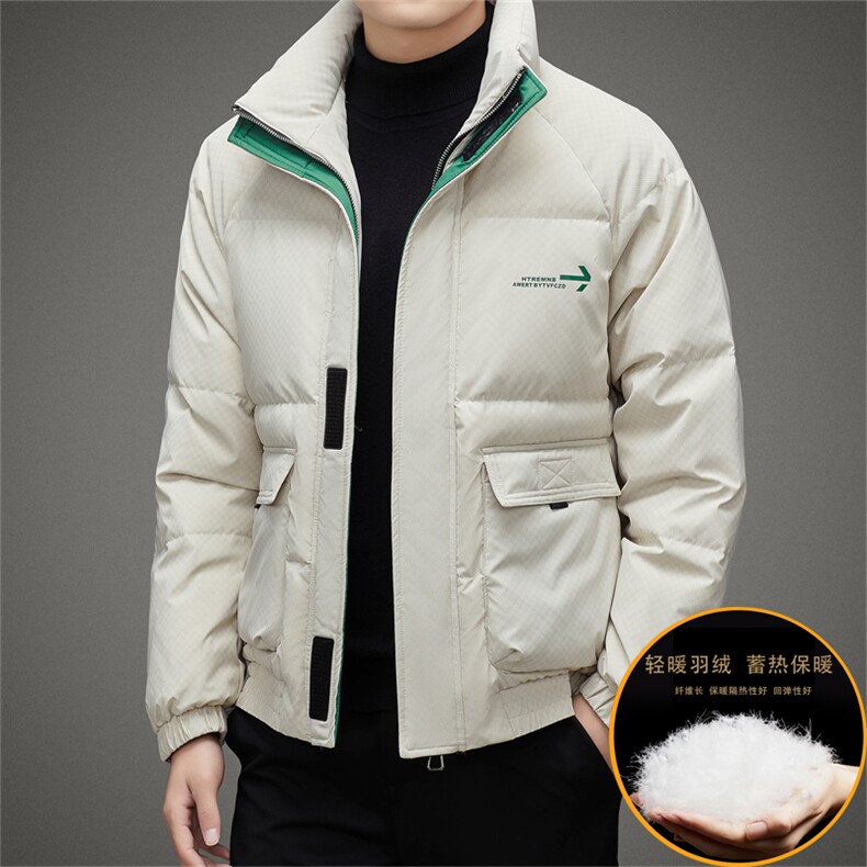 V2309钱塘2020-3秋冬新款男士羽绒服外套立领宽松休闲面包服P220,男装羽绒服,钱塘207-3