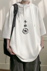 连帽短袖t恤男大码胖子带帽五分袖中袖LD54070-P45，男装T恤，电商A040