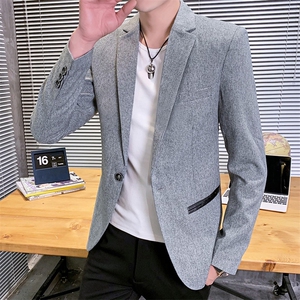 2021韩版新款小西装男士花色单西外套型男夜店西服男潮XF807-P70图片