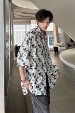 潮男单品蝴蝶印花三色衬衫A071-T19-P38，男装衬衫，电商A071