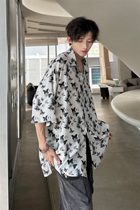 潮男单品蝴蝶印花三色衬衫  A071-T19-P38图片
