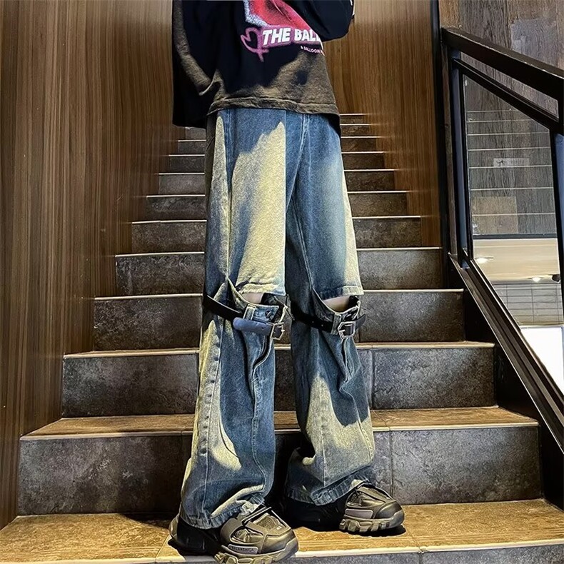 美式牛仔裤男款高街设计长裤潮C989P53,男装牛仔裤,星座1116-2