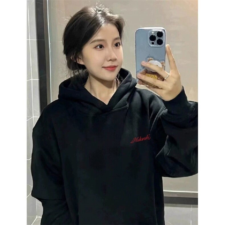 覆古潮牌秋冬字母刺绣新款特连帽卫衣女外套WCX265，女装短外套，星座1116A（原606A-3）