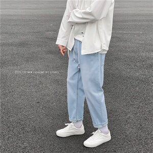 【主推款】大码男士牛仔裤男修身小脚裤韩版九分裤浅色kz931-p35图片
