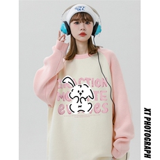 中性风23新款冬季时尚百搭宽松可爱印花毛衣M61003P65控88，男装针织衫/毛衣，电商A268