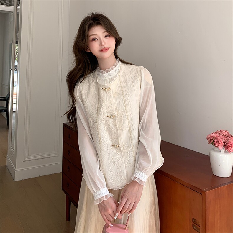 新款现货上新2025重工刺绣甜美百搭马甲女85021-208A-P120-K225,女装马甲,浙宝208A