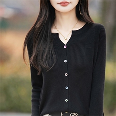 开衫毛衣女2025新款春季薄款针织羊毛开衫早春洋气超好看上衣外套，女装针织衫/毛衣，佰米娇羊绒