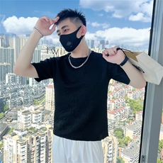 起泡工艺圆领短袖男夏季薄款新款内搭夏季打底衫T196，男装T恤，星座1116A-2（原606A-1）