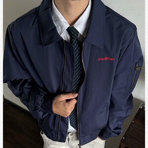 复古高街印花飞行员夹克棒球服男女宽松机能风情侣休闲外套潮图片