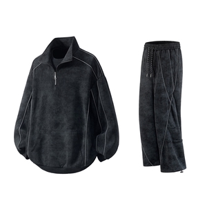 可二开脏脏灰扎染套装大码M-5XL卫衣WY78064P68 卫裤WK78065P68,男装休闲裤,星座227-7