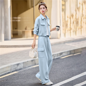 2026年春季通用三件套修身长袖长裤修身女装气质通勤时尚女装图片