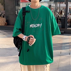 DX85P35港风纯短袖青少年学生百搭休闲潮流宽松T恤纯上衣，男装T恤，星座1204-3
