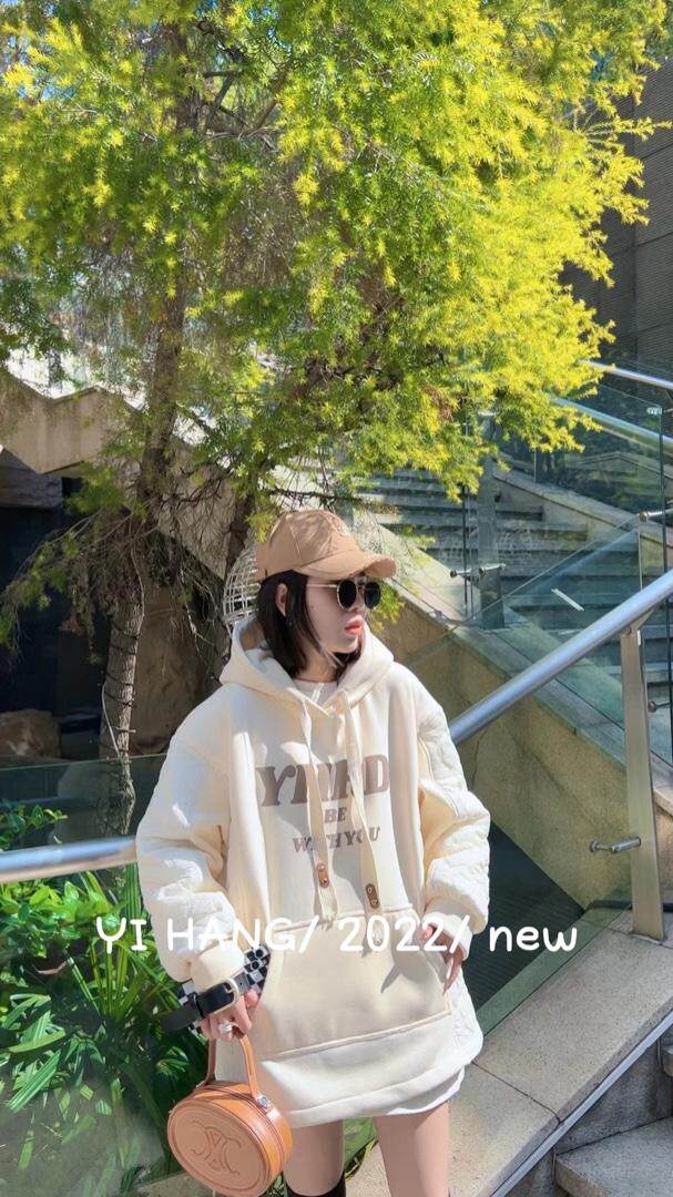 卫衣拼接轧款超，女装卫衣/绒衫，一杭