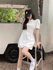 夏季新款韩版洋气学院风修身显瘦连衣裙，女装连衣裙，L·H·X