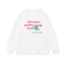 白底秋季时尚百搭宽松字母印花潮流圆领卫衣W1040P30控48，男装卫衣，电商A247-1
