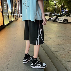 夏季条纹反光短裤 宽松直筒五分裤XZ1004-1 DK116 P28 控38图片