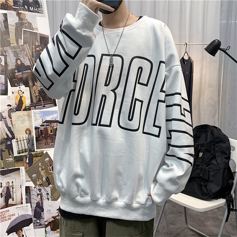 秋季新款卫衣男韩版宽松圆领落肩潮流国潮上衣202-7-GW05-P55，男装卫衣，星座1302