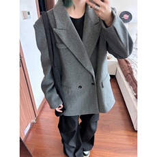 中长款呢子大衣男中性风2025秋冬季呢子外套女XZ514-2-24275-P98，女装短外套，星座514-2(原B239)