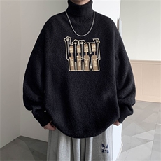 冬季高领毛衣男士加绒加厚翻领男毛线衣MG3360-P55限78加绒+10，男装针织衫/毛衣，电商B370