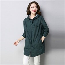 2022秋季新款时尚女装风衣外套修身显瘦长款连帽设计百搭气质外套，女装风衣，秋牧寒烟