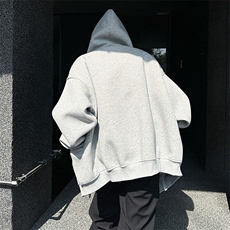 美式开衫连帽卫衣男款秋冬潮牌高级感厚外套设计感上衣YW63-P62，女装短外套，星座208-5