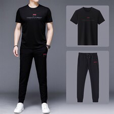 2023年夏款潮流休闲时尚男士运动短袖套装P135，男装休闲套装，电商D223-1