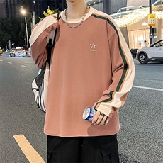 春秋oversize撞色拼卫衣男友风青少年内搭打底衫WY0325-P38，男装卫衣，星座308B-2