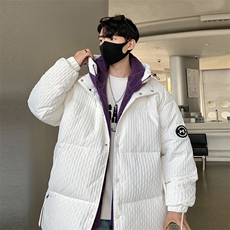 Y3656-P258冬季新款90白鸭绒羊羔绒假两件宽松羽绒服男外套，男装羽绒服，星座109