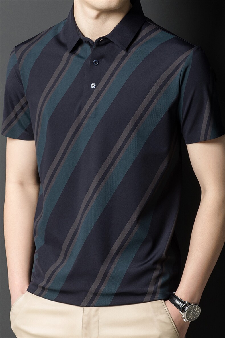 短袖POLO衫男2023春季新款纯色男装翻领衣服轻商务休闲韩版修身,男装T恤,电商B212（原钱塘6029）