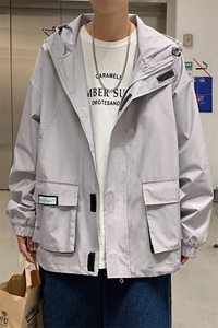 港风冲锋衣男潮牌防风户外旅游服工装大码M-5XL夹克7210P75控108图片