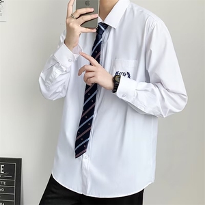 2025新款学院风白衬衫男长袖情侣制服领带衬衣 CS028 P25图片
