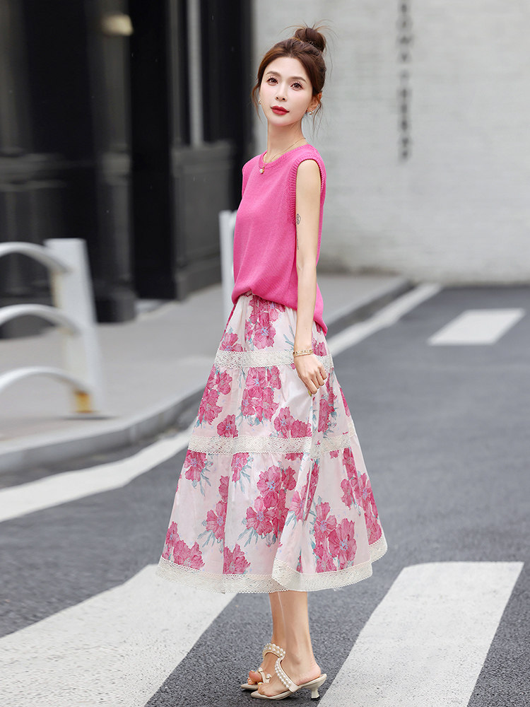 套装裙2025夏新款巨好看的韩系绝美漂亮小香风减龄无袖出游两件套,女装套装/套裙,奕薇雅