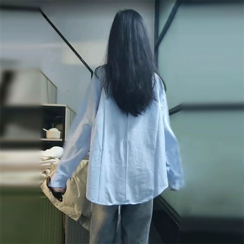 TC707-P45天蓝色衬衣新款法式慵懒风休闲宽松上衣,男装衬衫,星座617A-2