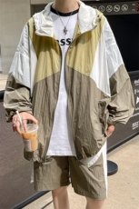 时尚连帽防晒套装男夏季运动风拼色防晒衣夹克XZ514-2-1607-P98，男装防晒衣，星座514-2(原B239)