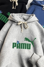WY2227-P35加绒款-P40纯棉连帽卫衣男大码运动帽衫宽松薄，男装卫衣，电商A040
