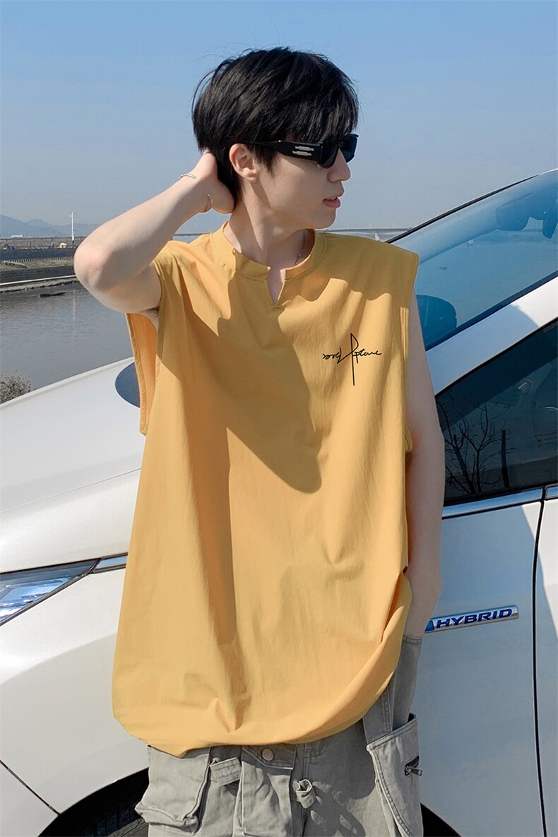 V领印花170克锦纶安踏条冰丝大码坎肩体恤A436-1605-特P3249,男装T恤,电商A436